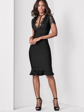 Venus Black lace bandage dress Sz S